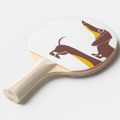 長おもしろい犬の親のかわいいダシュント 卓球ラケット (正面アングル)