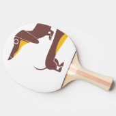 長おもしろい犬の親のかわいいダシュント 卓球ラケット (横)