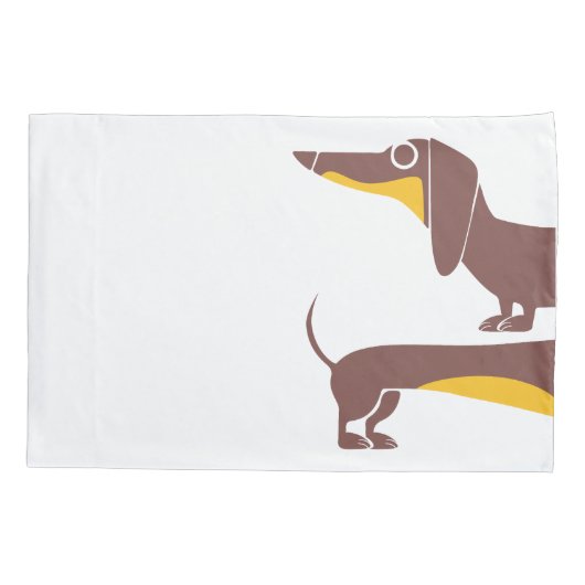 長おもしろい犬の親のかわいいダシュント 枕カバー (裏面)