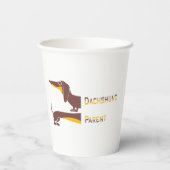 長おもしろい犬の親のかわいいダシュント 紙コップ (裏面)