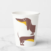 長おもしろい犬の親のかわいいダシュント 紙コップ (裏面)