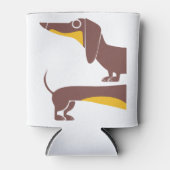 長おもしろい犬の親のかわいいダシュント 缶クーラー (正面)