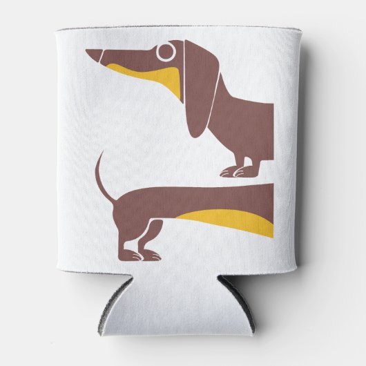 長おもしろい犬の親のかわいいダシュント 缶クーラー (正面)