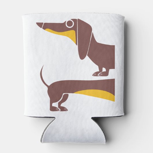 長おもしろい犬の親のかわいいダシュント 缶クーラー (裏面)