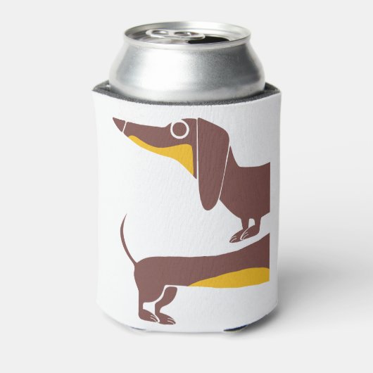 長おもしろい犬の親のかわいいダシュント 缶クーラー (缶裏面)