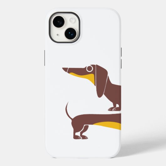 長おもしろい犬の親のかわいいダシュント Case-Mate iPhoneケース (裏面)