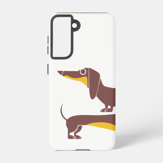 長おもしろい犬の親のかわいいダシュント SAMSUNG GALAXYケース (裏面)