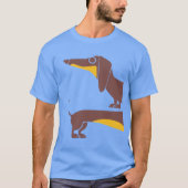 長おもしろい犬の親のかわいいダシュント Tシャツ (正面)