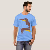 長おもしろい犬の親のかわいいダシュント Tシャツ (正面フル)