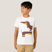 長おもしろい犬の親のかわいいダシュント Tシャツ (正面フル)