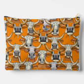 長お洒落い牛のポートレート アクセサリーポーチ (裏面)