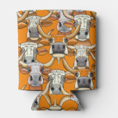 長お洒落い牛のポートレート 缶クーラー (裏面)