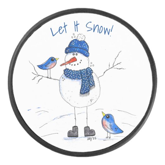 長お洒落脚雪だるま アイスホッケーパック (正面)