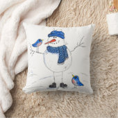 長お洒落脚雪だるま クッション (ブランケット)