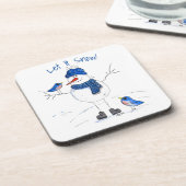 長お洒落脚雪だるま コースター (左側)