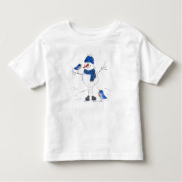 長お洒落脚雪だるま トドラーTシャツ