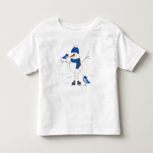 長お洒落脚雪だるま トドラーTシャツ (正面)