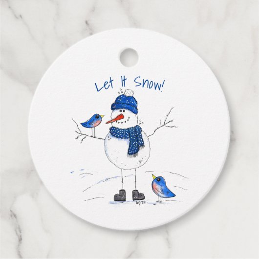 長お洒落脚雪だるま フェイバータグ (正面)