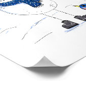 長お洒落脚雪だるま ポスター (角)