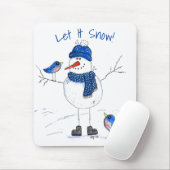 長お洒落脚雪だるま マウスパッド (マウス)