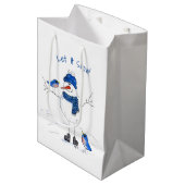 長お洒落脚雪だるま ミディアムペーパーバッグ (正面アングル)