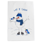 長お洒落脚雪だるま ミディアムペーパーバッグ (正面)