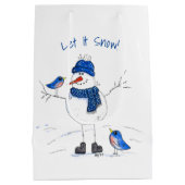 長お洒落脚雪だるま ミディアムペーパーバッグ (裏面)