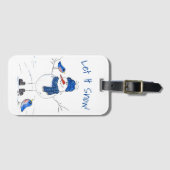 長お洒落脚雪だるま ラゲッジタグ (正面横)