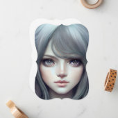 長くて柔らかいヘアトリップで詳細なタビー猫 ノートカード (正面/裏面インサイチュ)