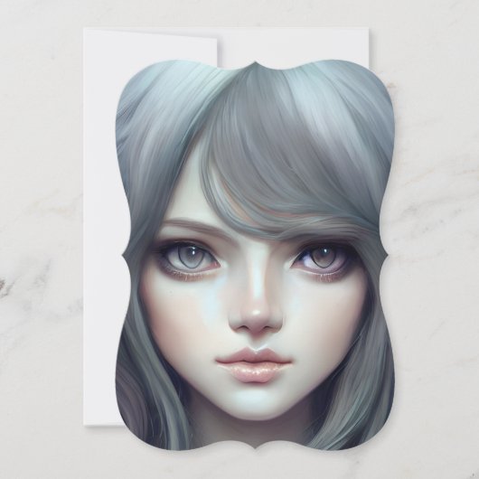 長くて柔らかいヘアトリップで詳細なタビー猫 ノートカード (正面)