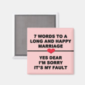 長く幸せな結婚のための７つの言葉 マグネット (正面/裏面)