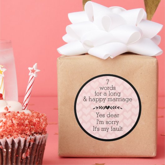 長く幸せな結婚のための7つの言葉 ラウンドシール (パーティー)