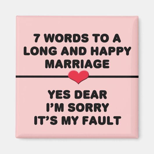 長く幸せな結婚のための7つの言葉 マグネット (正面)