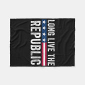 長く生きている共和国の愛国的なアメリカ国旗 フリースブランケット (正面(横))