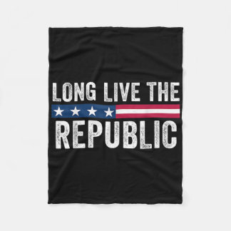 長く生きている共和国の愛国的なアメリカ国旗 フリースブランケット