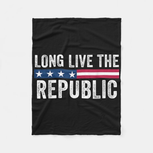 長く生きている共和国の愛国的なアメリカ国旗 フリースブランケット (正面)