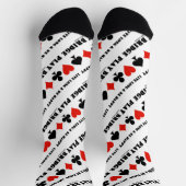 長く生きて幸せになれ遊る橋4枚のカードスーツ ソックス (上部)