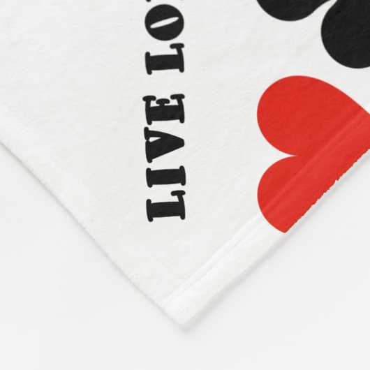 長く生きて幸せになれ遊る橋4枚のカードスーツ フリースブランケット (角)