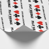 長く生きて幸せになれ遊る橋4枚のカードスーツ ラッピングペーパー (角)