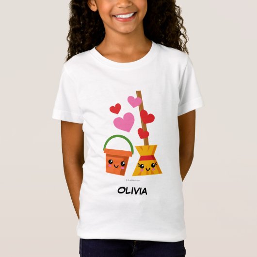 長く続く愛 |名前の追加 Tシャツ (正面)