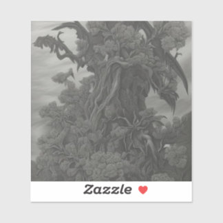 長く荒れた庭の向こう側に シール