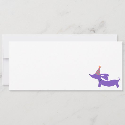 長のダックスフントのハッピーバースデーカード カード (裏面)