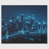 長の夜の橋や都市建築 ラッピングペーパー (フラット)