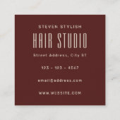 長はっきりした文字髪サロン スクエア名刺 (裏面)