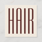 長はっきりした文字髪サロン スクエア名刺 (正面)