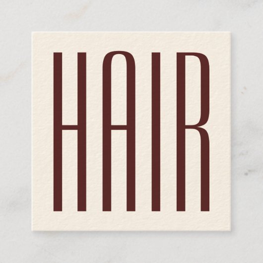 長はっきりした文字髪サロン スクエア名刺 (正面)