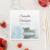 長エレガントステムダスティブルーバラ結婚ズ スタンダードランチョンナプキン (インサイチュ)