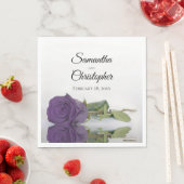 長エレガント茎アメジスト紫バラ結婚 スタンダードランチョンナプキン (インサイチュ)