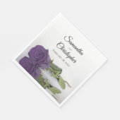 長エレガント茎アメジスト紫バラ結婚 スタンダードランチョンナプキン (角)