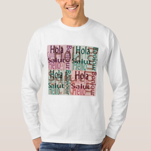 長カジュアル袖Tシャ男性へツ Tシャツ (正面)
